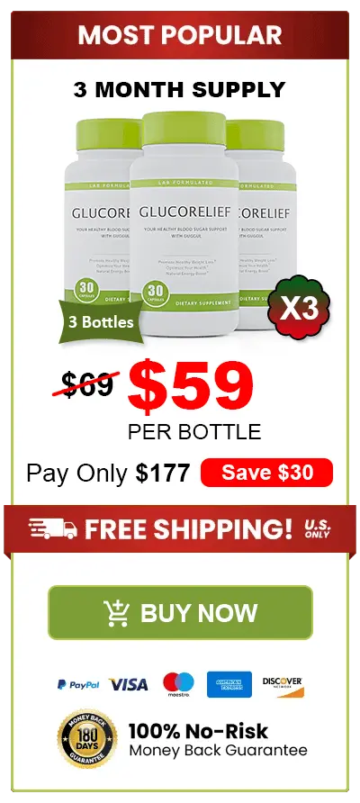 GlucoRelief-3-bottles-price-just $59/Bottle Only!